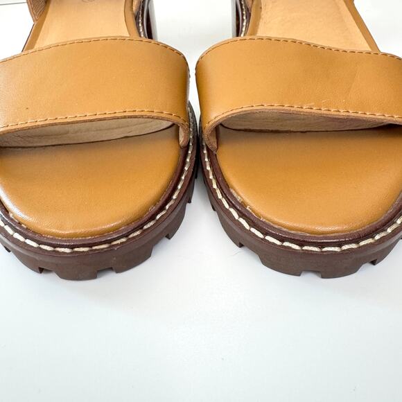 Madewell Womens The Erin Lugsole Sandal Size 8 Leather Neutral Summer Toffee - Picture 6 of 11